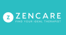 Zencare logo with a white "Z" in a circle, and the text "ZENCARE Find Your Ideal Therapist" on a teal background.