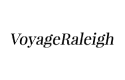 The image displays the text "VoyageRaleigh" in a serif font on a white background.